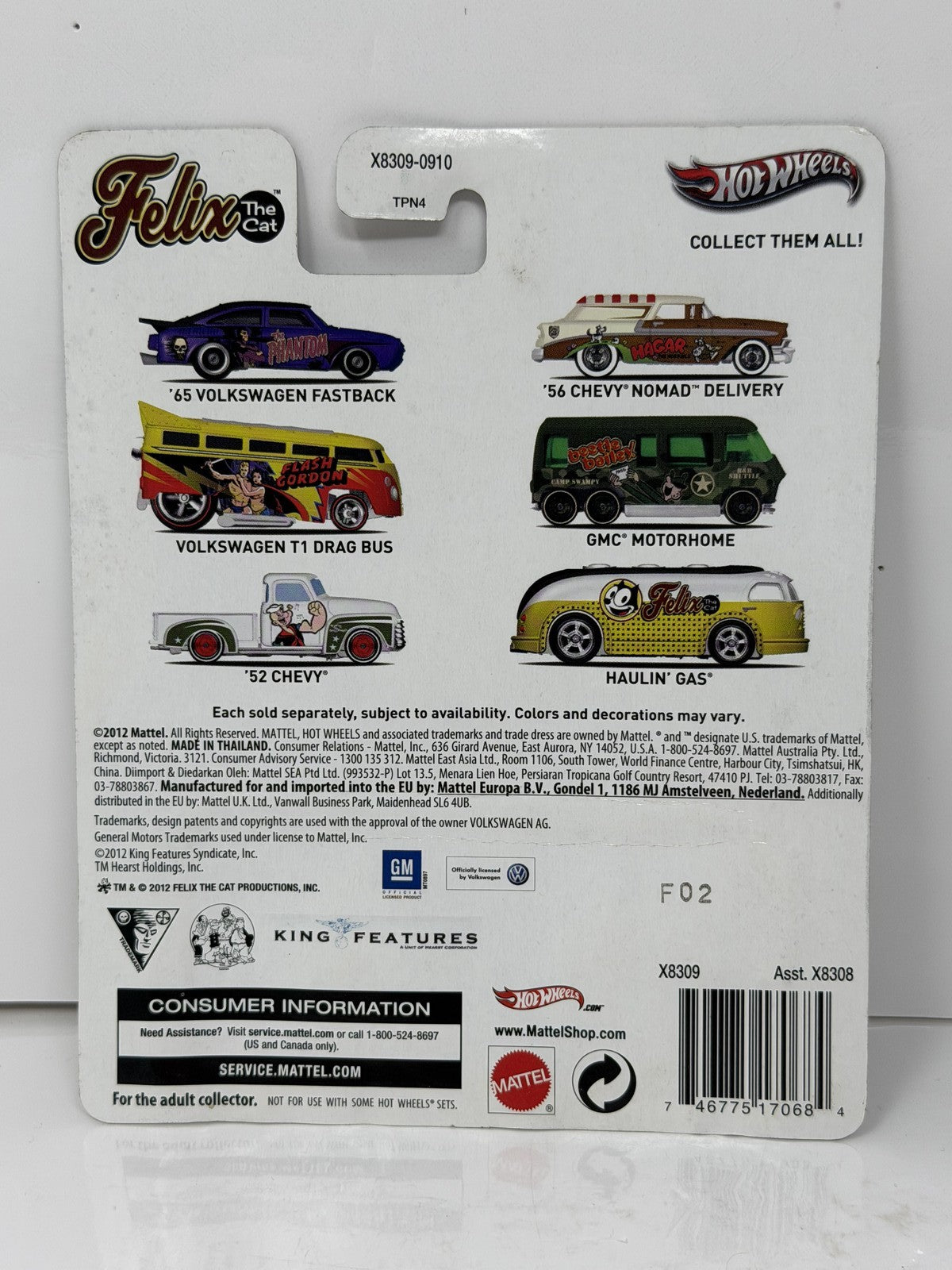 Hot Wheels Felix the Cat Haulin' Gas 1:64 Diecast Real Riders