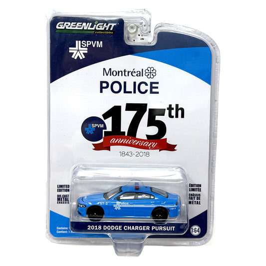 GreenLight Montreal Police 175th Anniv. 2018 Dodge Charger Pursuit 1:64 Diecast
