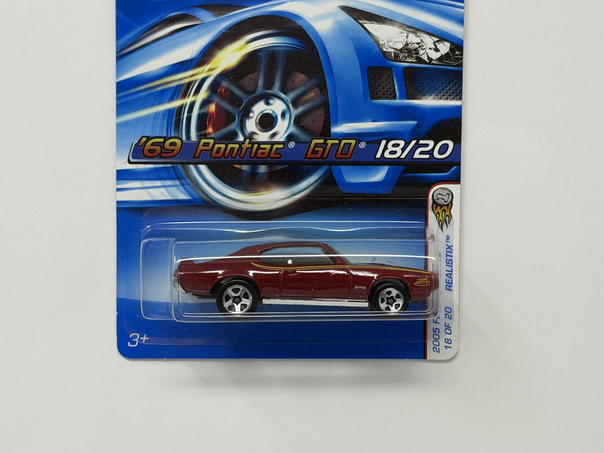 Hot Wheels Realistix 2005 First Editions 1969 Pontiac GTO 1:64 Diecast Maroon