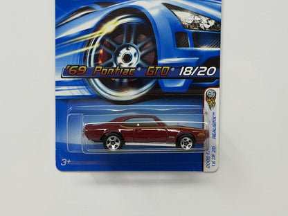 Hot Wheels Realistix 2005 First Editions 1969 Pontiac GTO 1:64 Diecast Maroon