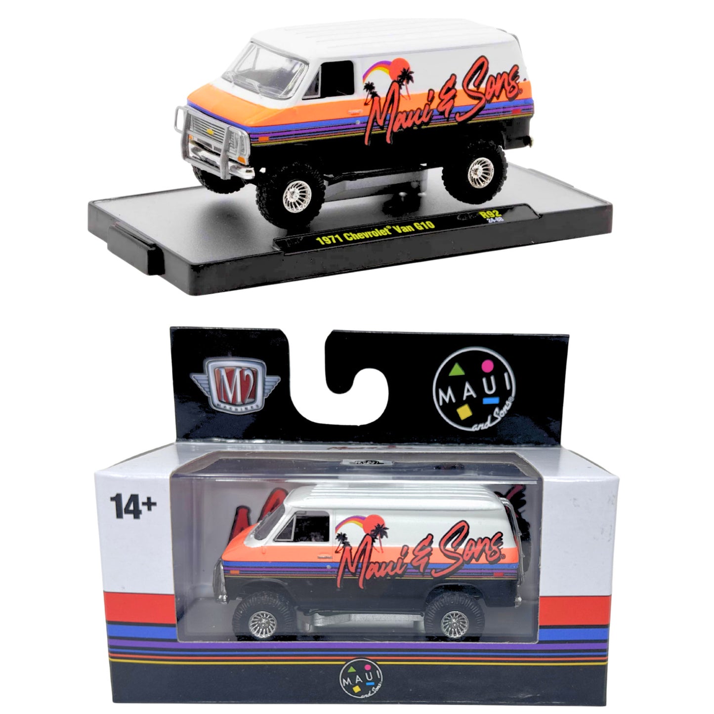 M2 Machines Maui and Sons 1971 Chevrolet Van G10 1:64 Diecast