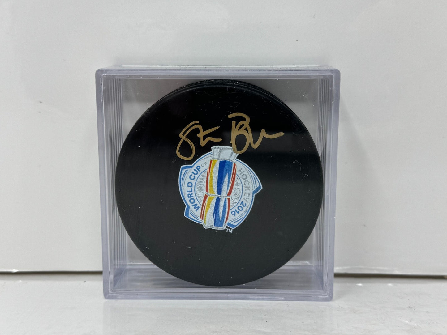 Stan Bowman World Cup of Hockey Signed NHL Autograph Puck Gold Auto