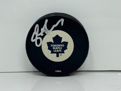 Steve Thomas Toronto Maple Leafs Signed NHL Autograph Puck Silver Auto