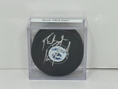 Kirk McLean Vancouver Canucks Signed NHL Autograph Puck Silver Auto