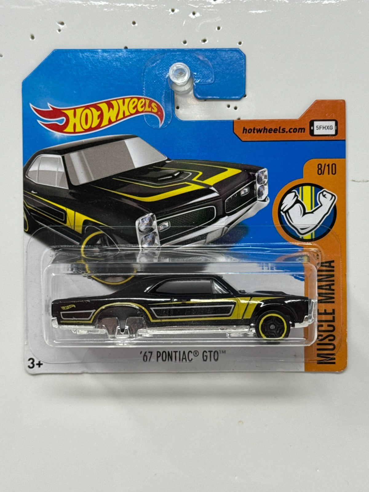 Hot Wheels Muscle Mania 1967 Pontiac GTO 1:64 Diecast ERROR MISSING WHEEL