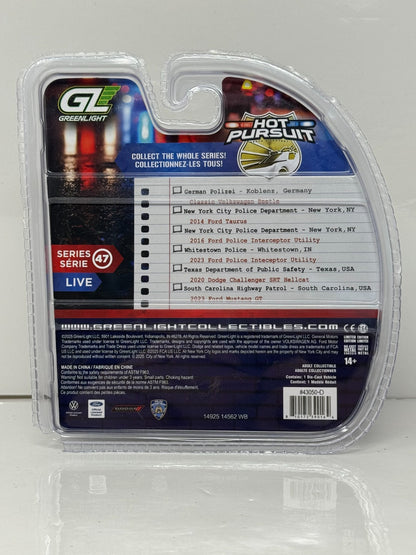 Greenlight Hot Pursuit 2023 Ford Police Interceptor Whitestown PD 1:64 Diecast