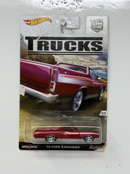 Hot Wheels Trucks 1972 Ford Ranchero 1:64 Diecast Real Riders