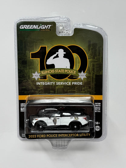 Greenlight Illinois State PD 100 Years 2022 Ford Police Interceptor 1:64 Diecast