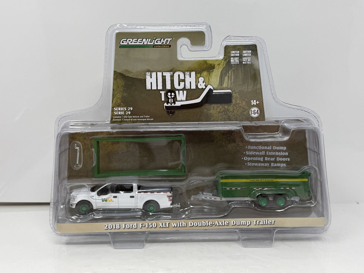 GreenLight Hitch & Tow Waste Mgmt 2018 Ford F-150 XLT CHASE 1:64 Diecast