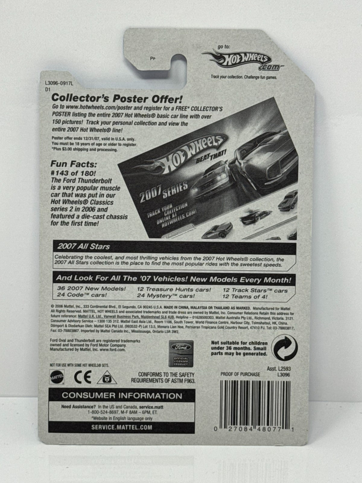 Hot Wheels All Stars Ford Thunderbolt 1:64 Diecast Factory Sealed