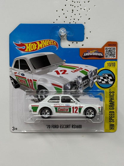 Hot Wheels Speed Graphics 1970 Ford Escort Castrol 1:64 Diecast Short Card