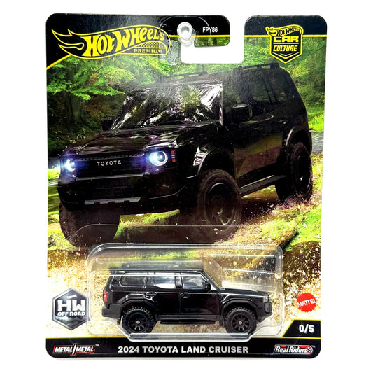 Hot Wheels Premium Off Road 2024 Toyota Land Cruiser Chase 05 1:64 Diecast Black