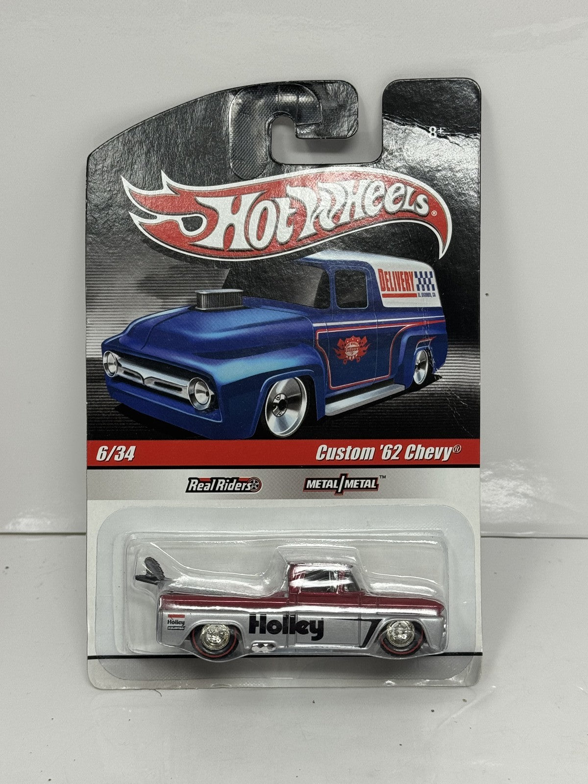 Hot Wheels Slick Rides Custom 1962 Chevrolet Pickup Holley 1:64 Diecast Red
