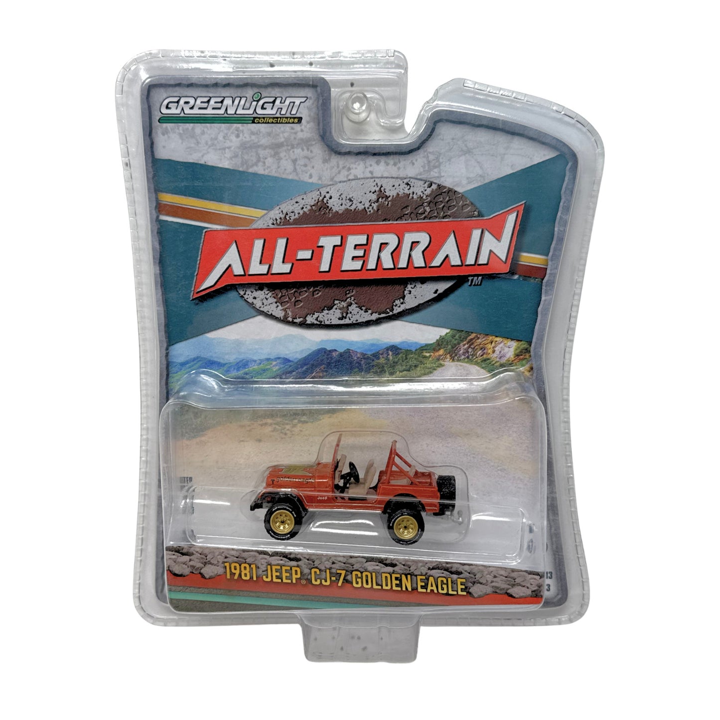 Greenlight All-Terrain 1981 Jeep CJ-7 Golden Eagle 1:64 Diecast
