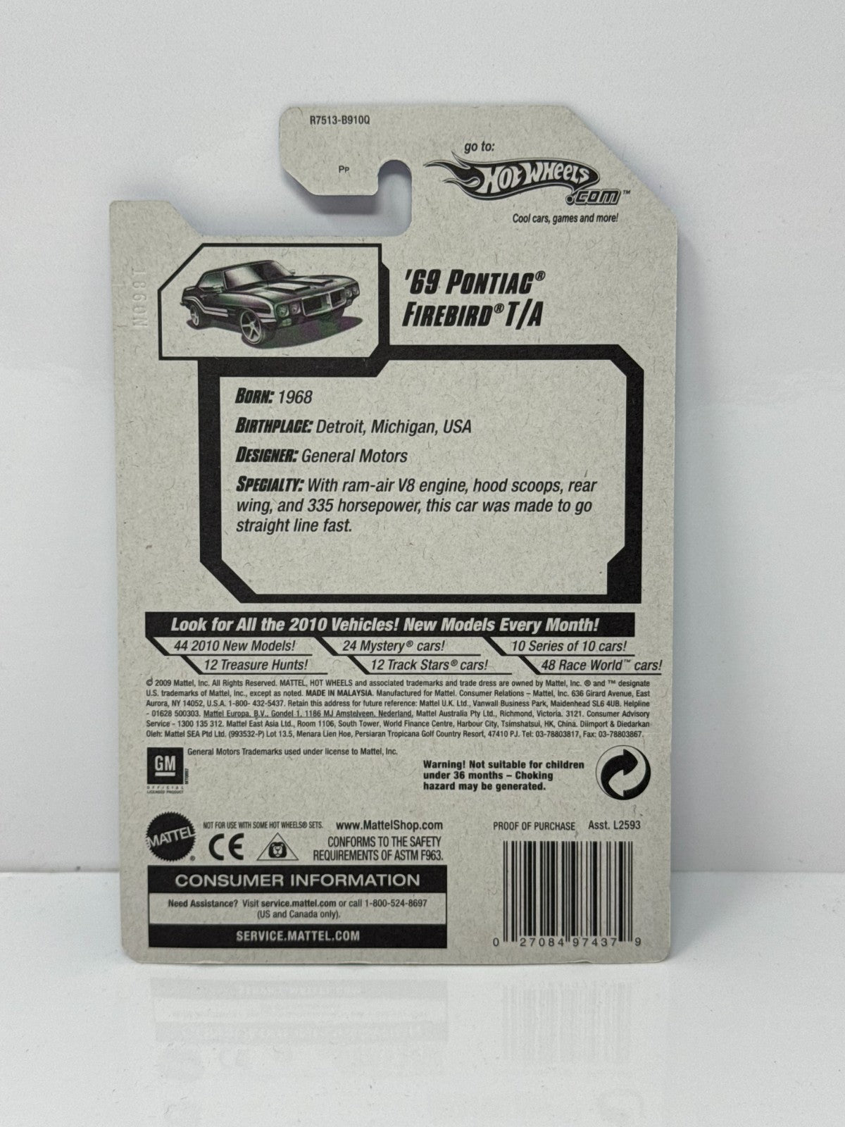 Hot Wheels Muscle Mania 1969 Pontiac Firebird TA 1:64 Diecast Factory Sealed
