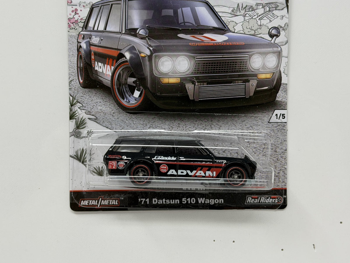 Hot Wheels Japan Historics 1971 Datsun 510 Wagon 1:64 Diecast Real Riders