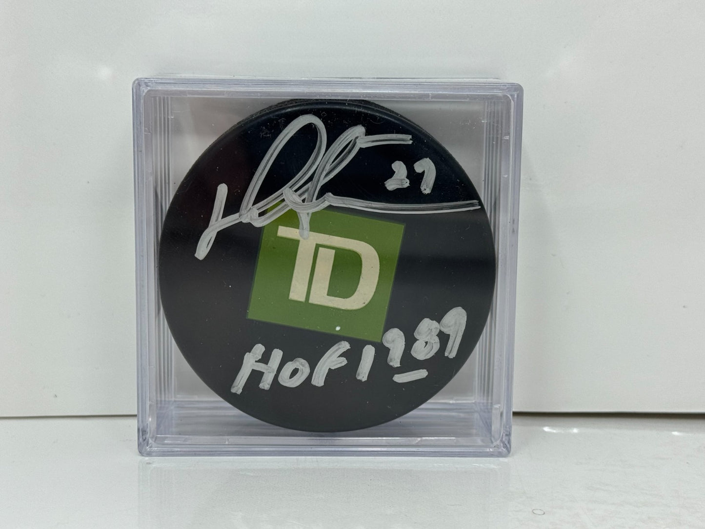 Darryl Sittler TD Bank Signed NHL Autograph Puck Silver Auto