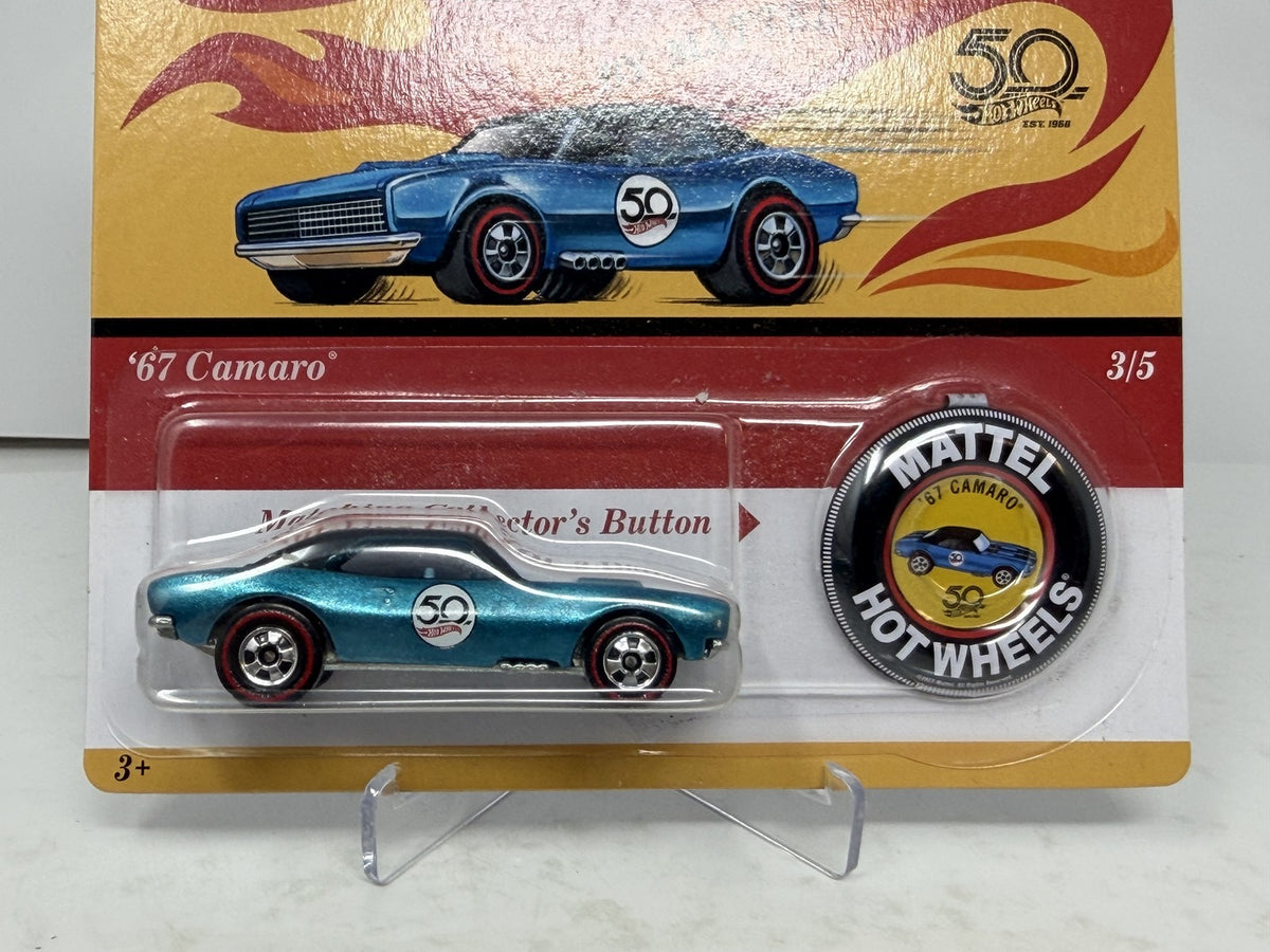 Hot Wheels 50th Anniversary Originals 1967 Camaro 1:64 Diecast Blue