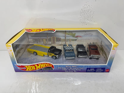 Hot Wheels Premium Pickup Trucks 4-Pack Collector Diorama Set 1:64 Diecast