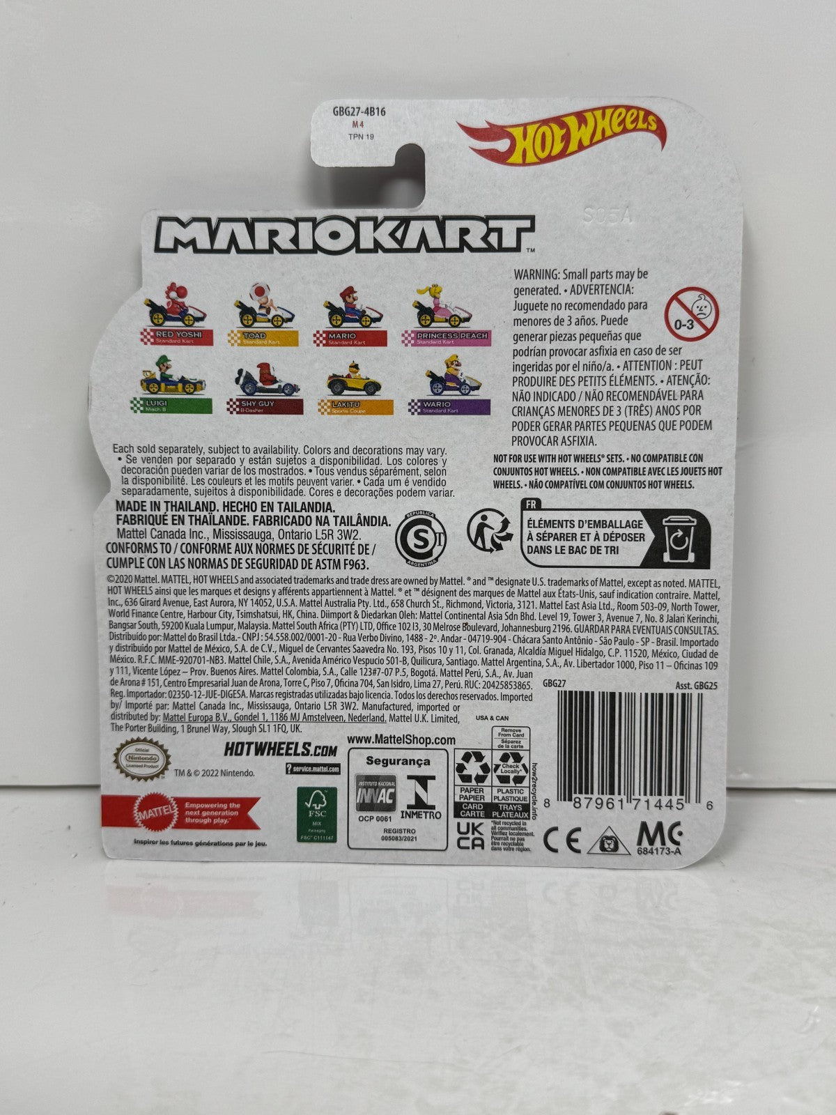 Hot Wheels Mario Kart Luigi Mach 8 1:64 Diecast