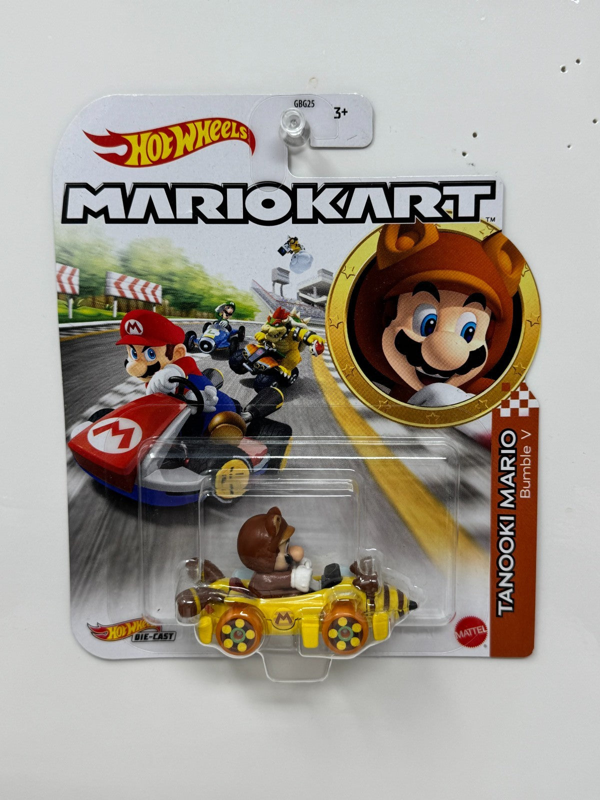 Hot Wheels Mario Kart Tanooki Mario Bumble V 1:64 Diecast