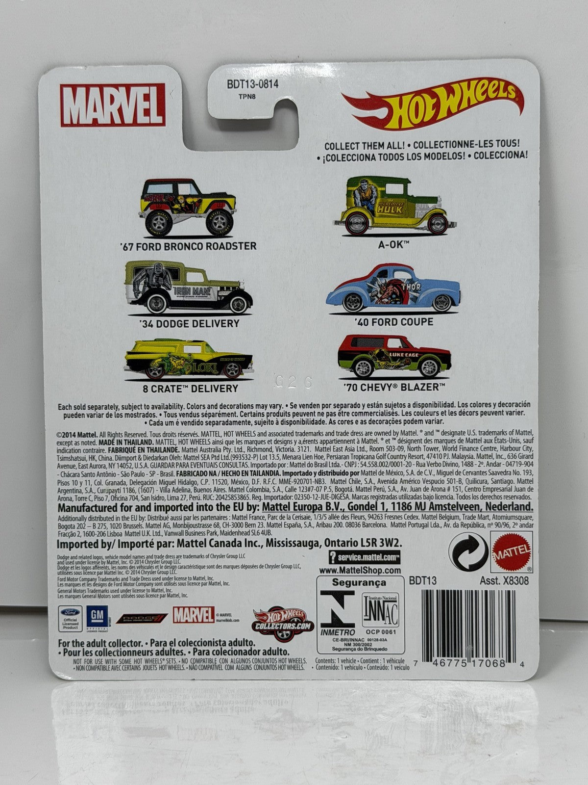 Hot Wheels Marvel Incredible Hulk A-OK 1:64 Real Riders