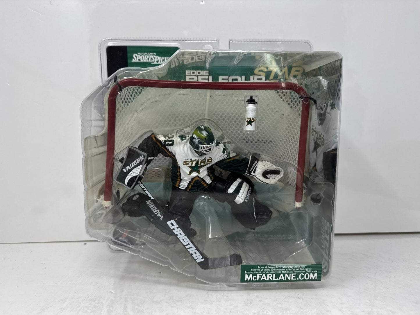 McFarlane NHL Ed Belfour Dallas Stars Series 1 Figure w/ Team Logo Water Bottle