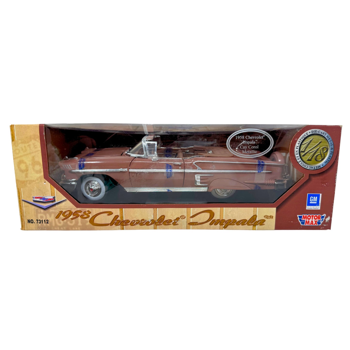 Motormax 1958 Chevrolet Impala Cay Corol Metallic 1:18 Diecast