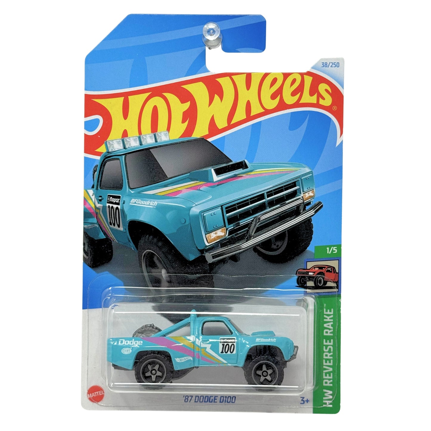 Hot Wheels HW Reverse Rake 1987 Dodge D100 1:64 Diecast V3