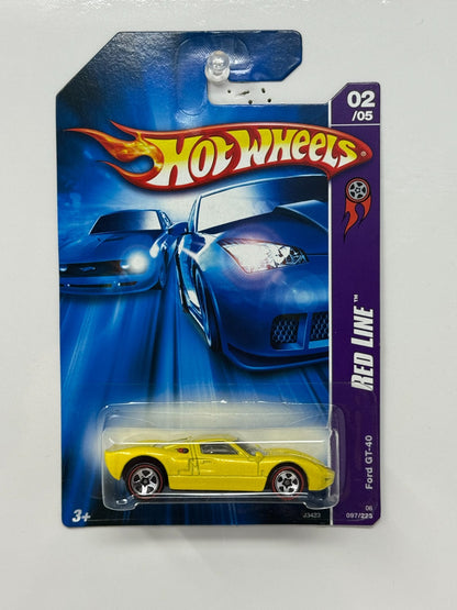 Hot Wheels Red Line Ford GT-40 1:64 Diecast Yellow