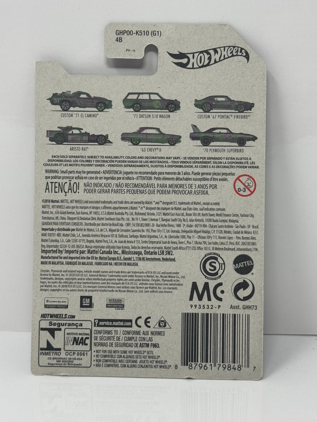 Hot Wheels Black & Gold 1970 Plymouth Superbird 1:64 Diecast Gray