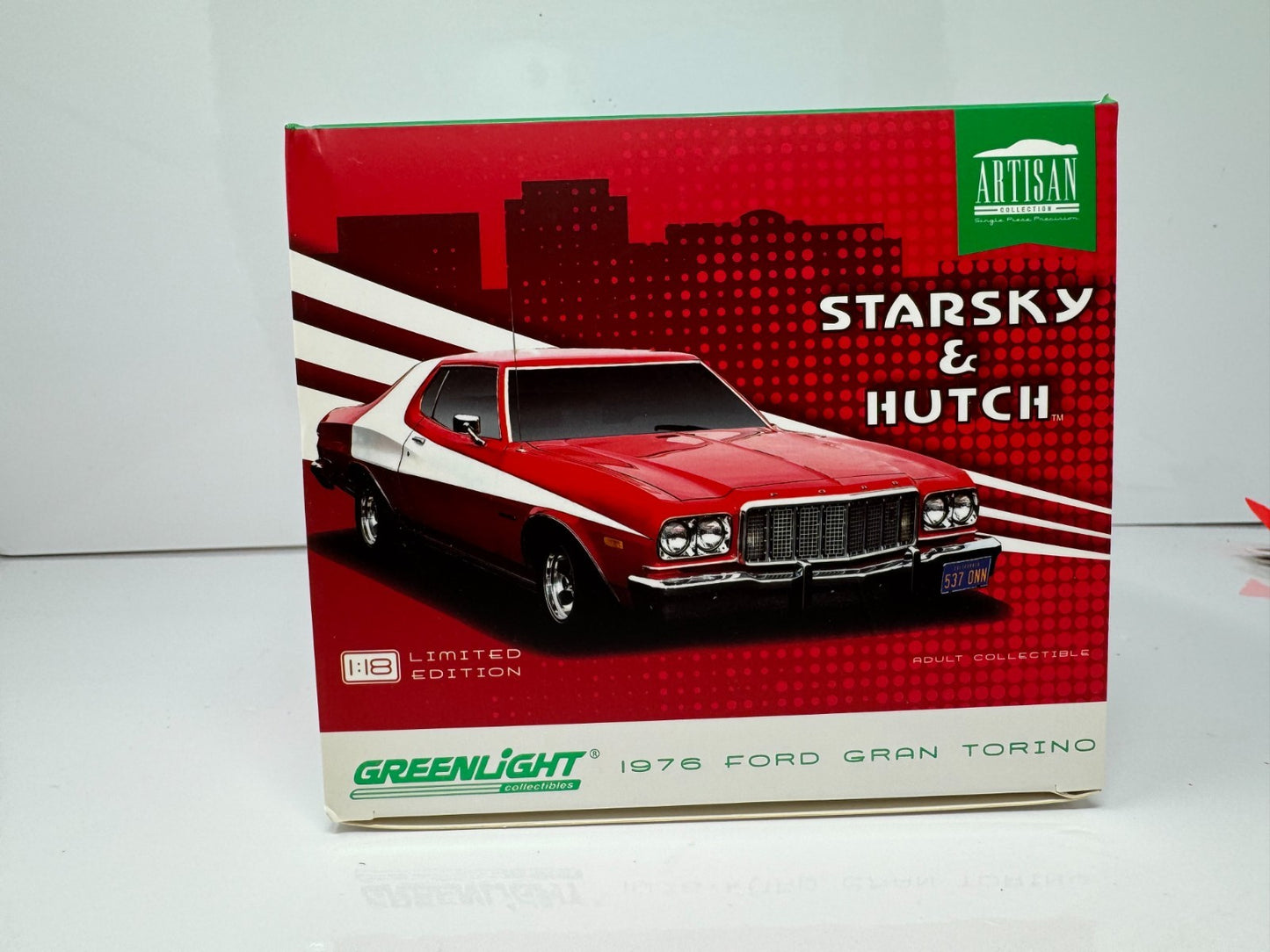 Greenlight Starsky & Hutch 1976 Ford Gran Torino Red Chrome Edition 1:18 Diecast