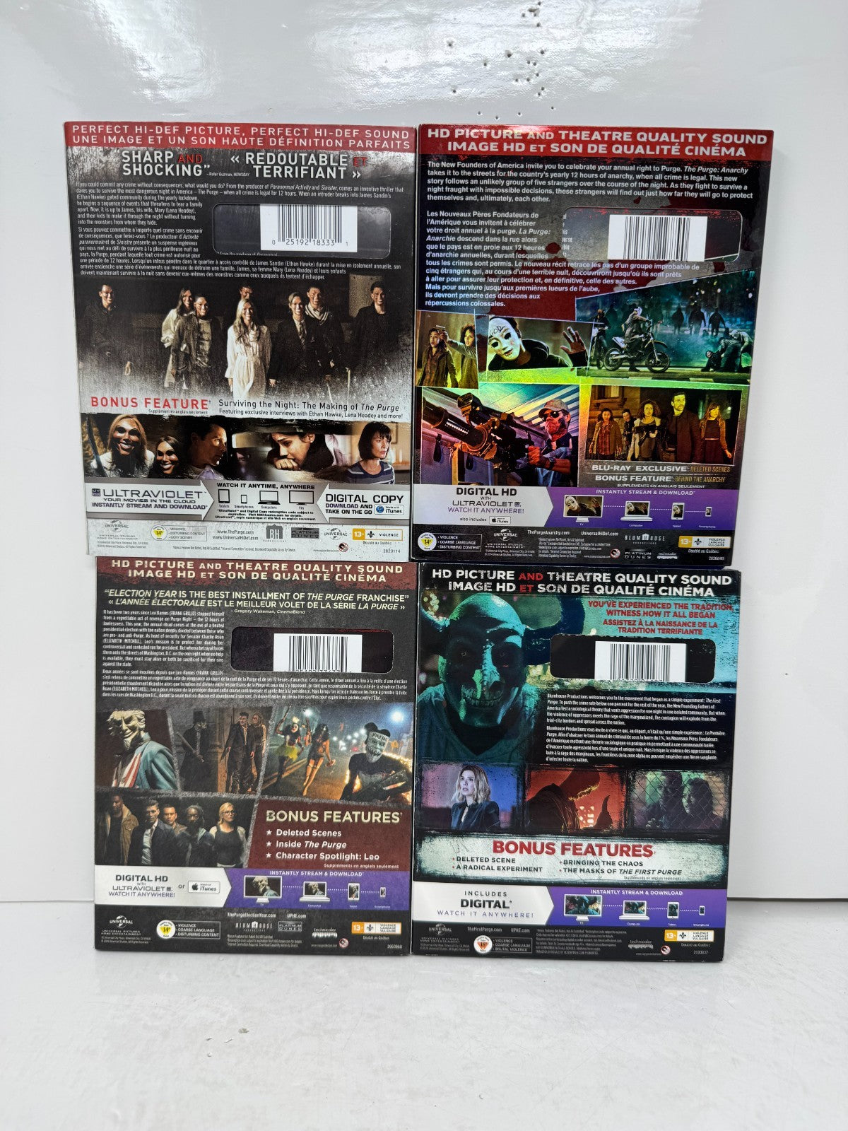 The Purge 1-4 Blu-ray Horror Movie Collection Set