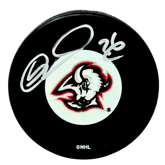 Matthew Barnaby Buffalo Sabres Signed NHL Autograph Puck Silver Auto