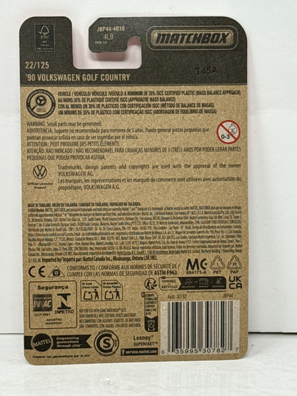 Matchbox Volkswagen 1990 Golf Country Blue Rabbit 1:64 Diecast