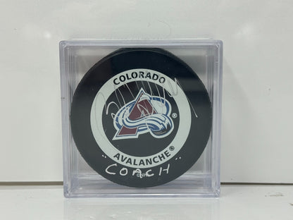 Bob Hartley Colorado Avalanche Signed NHL Autograph Puck Silver Auto