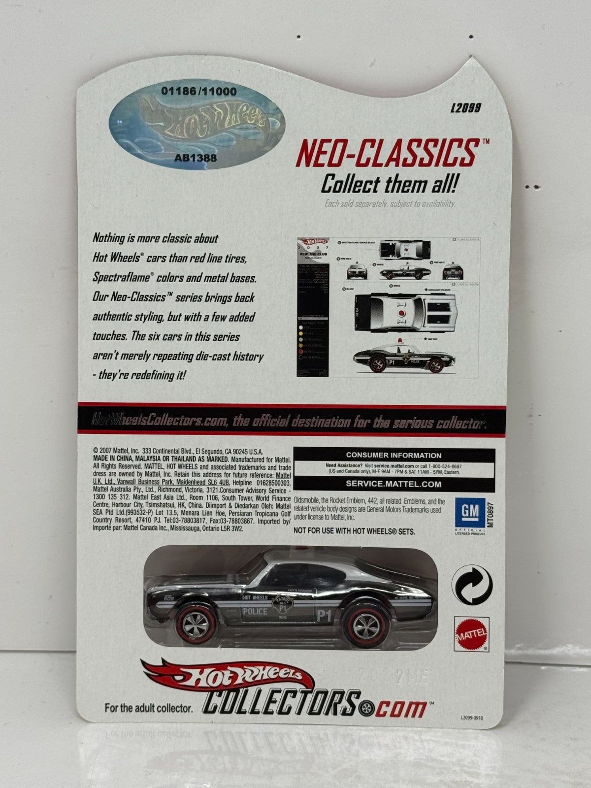 Hot Wheels RLC Red Line Club Neo-Classics Oldsmobile 442 Police 1:64 Diecast