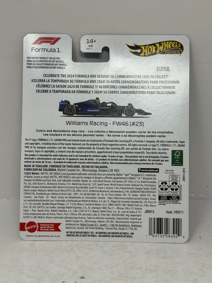 Hot Wheels Premium Formula 1 Williams Racing FW46 #23 1:64 Diecast