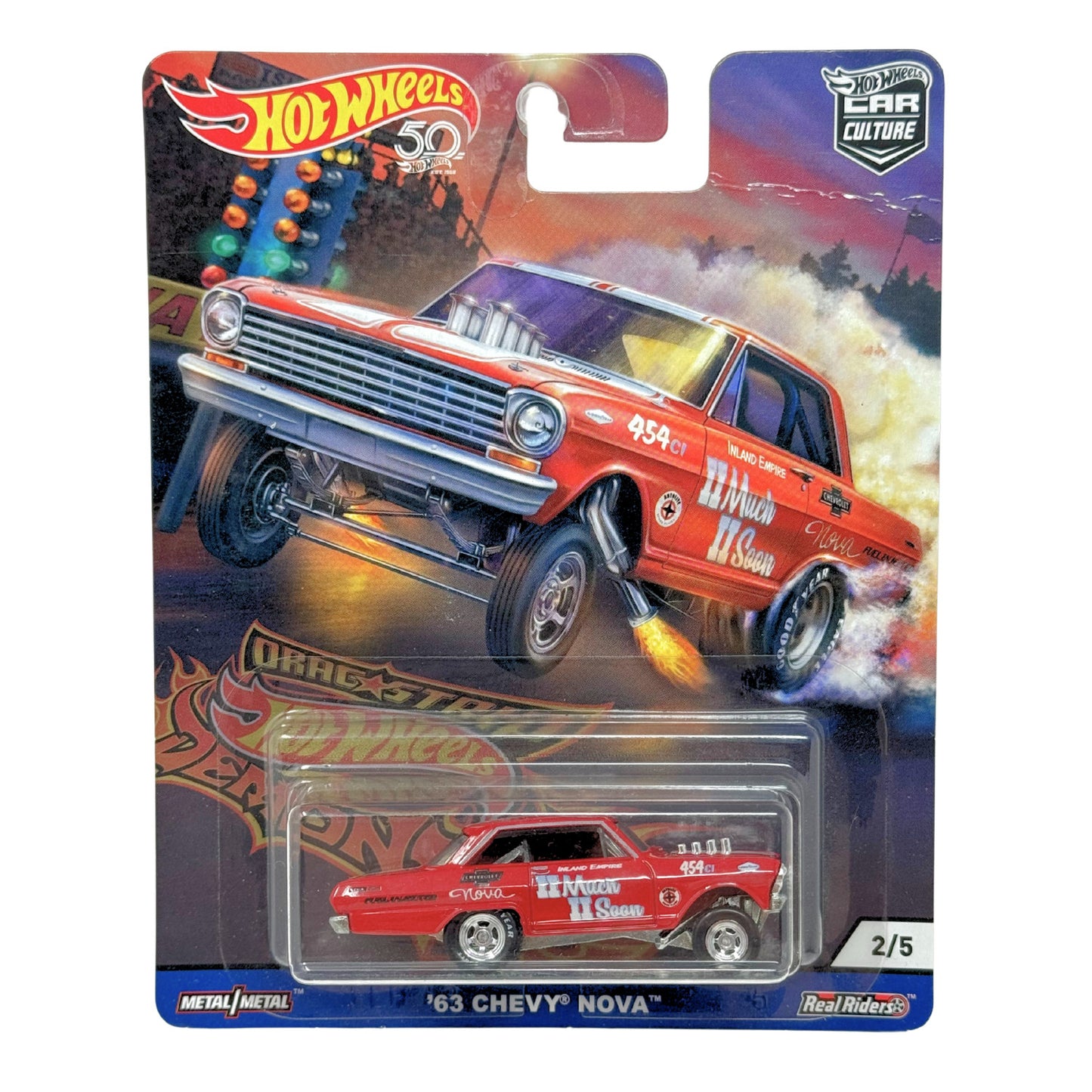 Hot Wheels Premium Drag Strip Demons 1963 Chevy Nova 1:64 Diecast