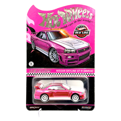 Hot Wheels RLC Red Line Club Nissan Skyline GT-R BNR34 Club Excl. 1:64 Diecast