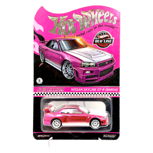 Hot Wheels RLC Red Line Club Nissan Skyline GT-R BNR34 Club Excl. 1:64 Diecast