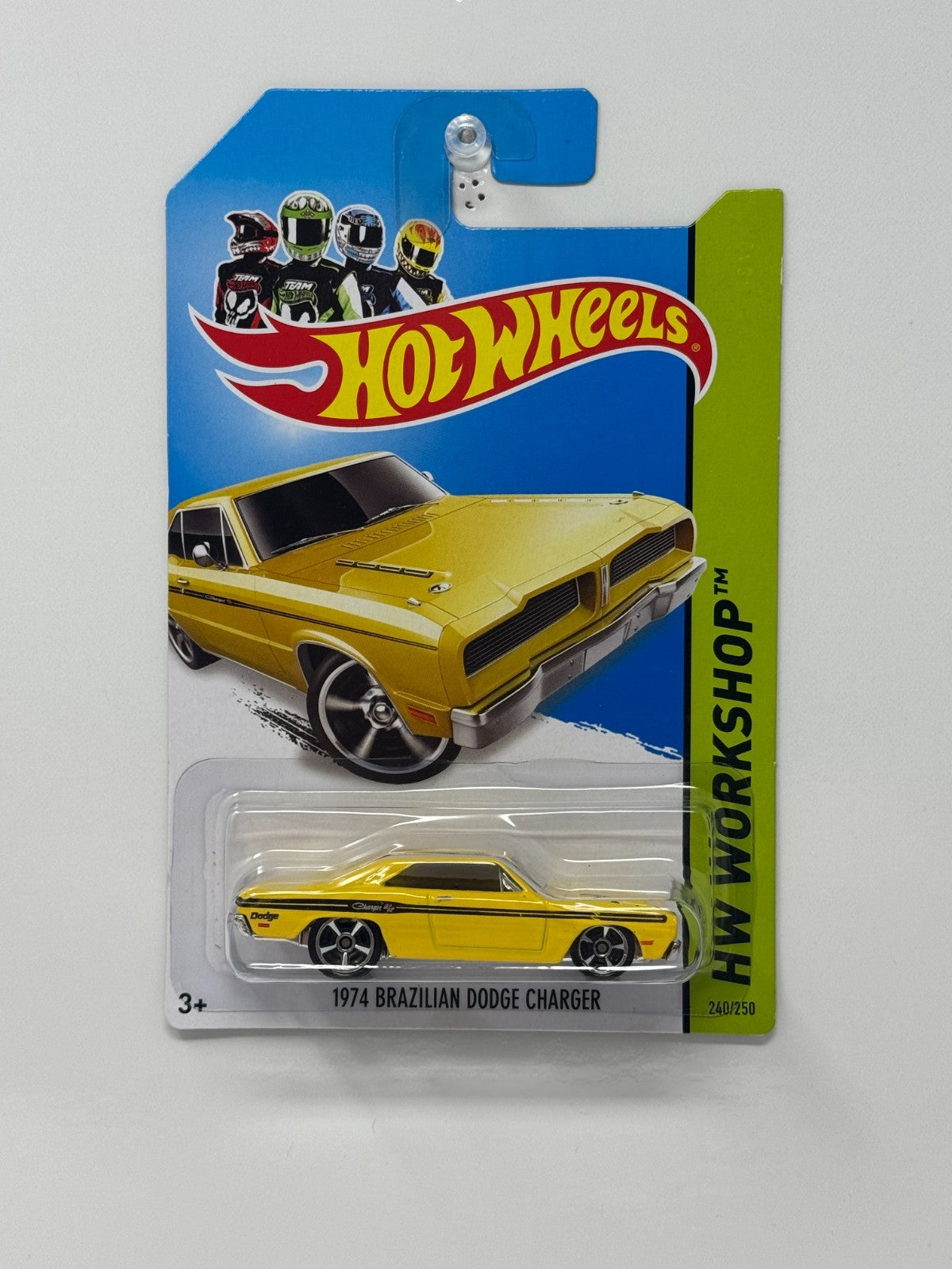 Hot Wheels Workshop 1974 Brazilian Dodge Charger 1:64 Diecast Yellow