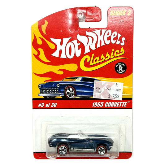 Hot Wheels Classics Series 2 1965 Corvette 1:64 Diecast Dark Blue