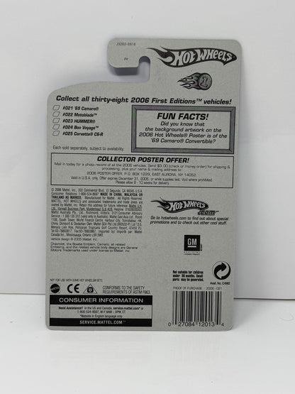 Hot Wheels 2006 First Editions 1969 Chevrolet Camaro 1:64 Diecast Red