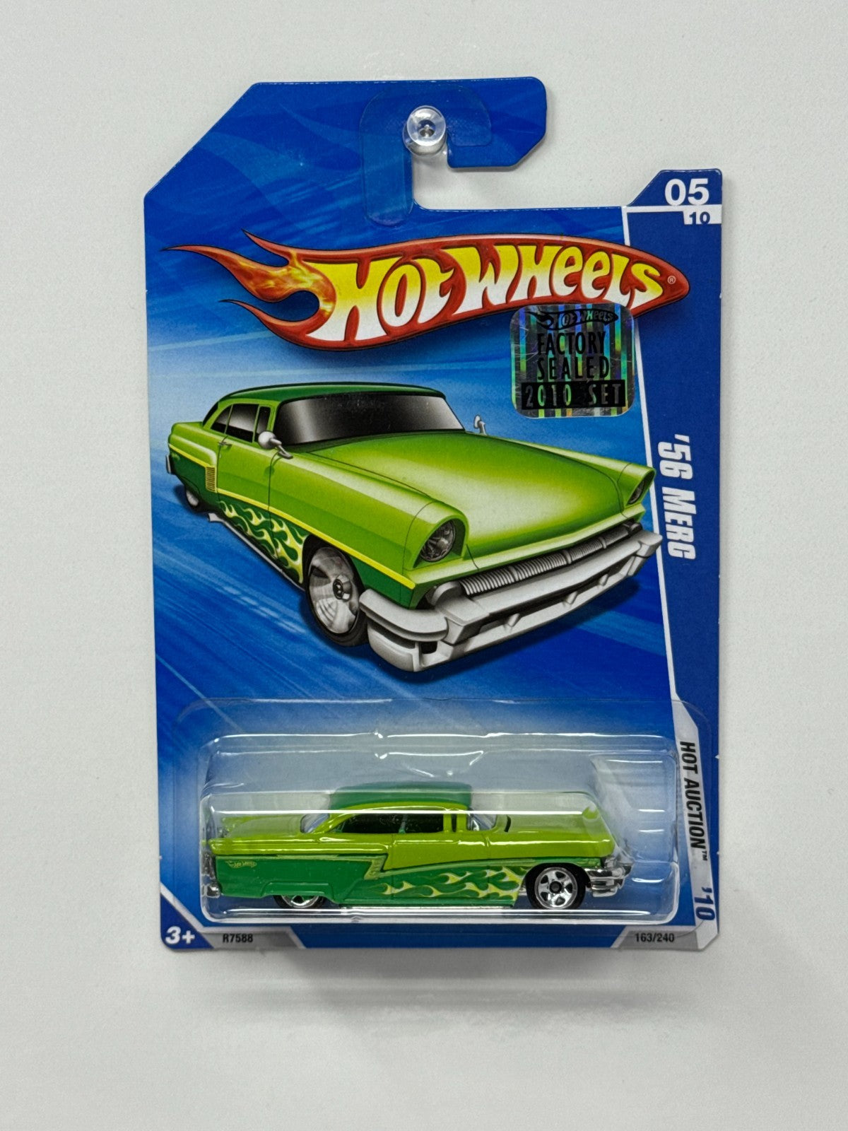 Hot Wheels Hot Auction 1956 Merc 1:64 Diecast Factory Sealed Green