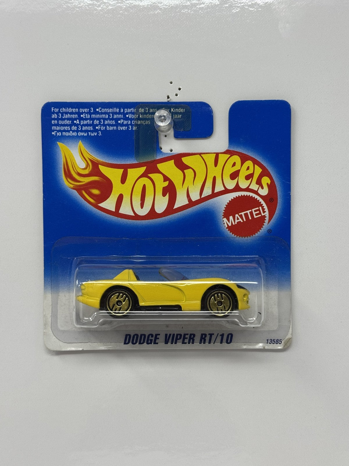 Hot Wheels Dodge Viper RT-10 Yellow 1:64 Diecast Short Card