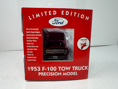Gearbox Fire Chief Gasoline 1953 Ford F-100 Tow Truck 1:24 Diecast Coin Bank