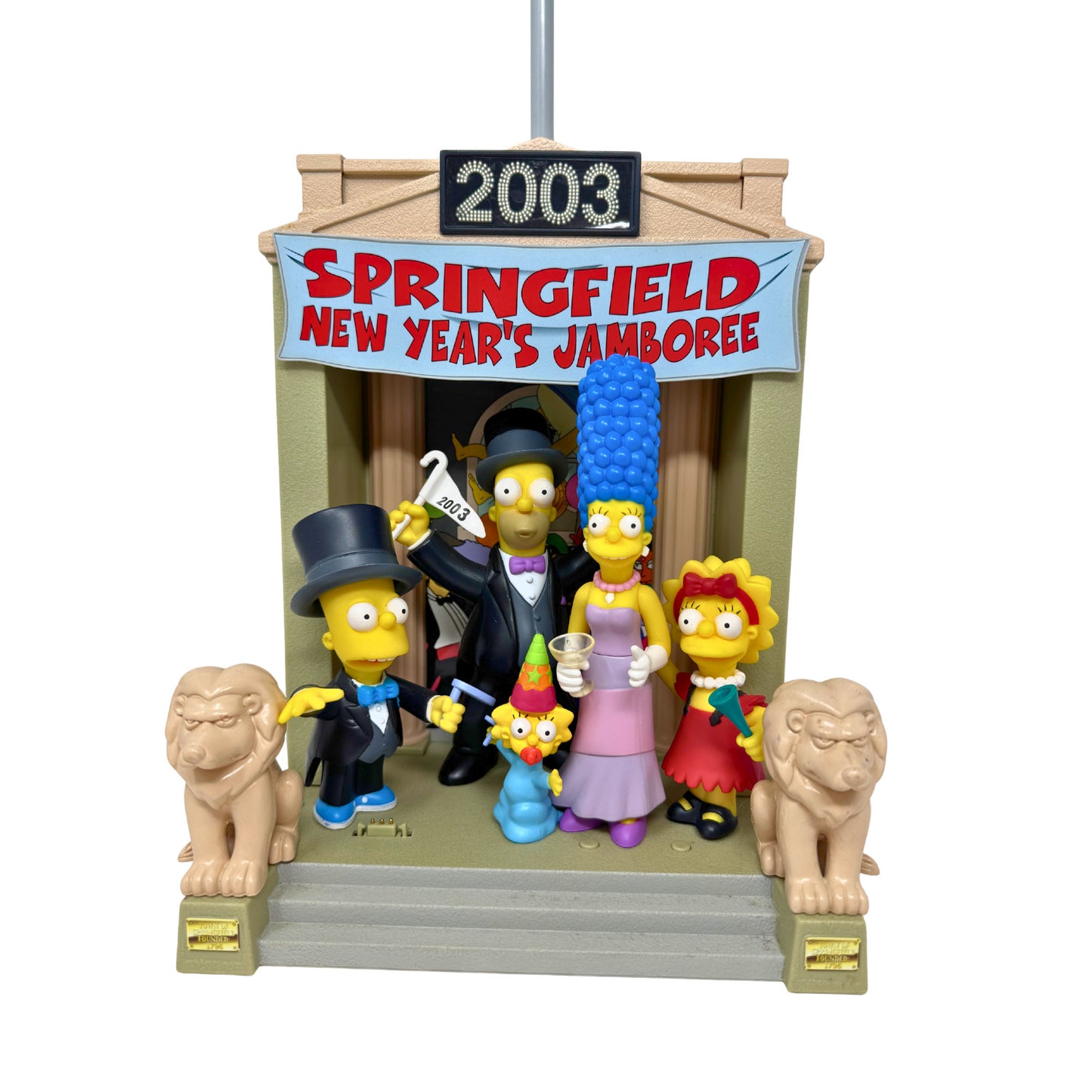 Simpsons World of Springfield New Years Town Square Set Playmates Diorama