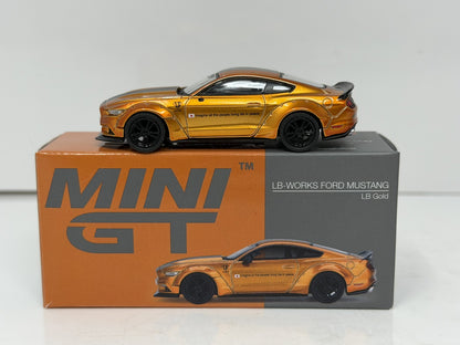 Mini GT LB-Works Ford Mustang LB Gold LHD 1:64 Diecast