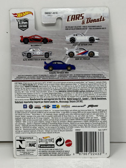 Hot Wheels Cars & Donuts Alfa Romeo Giulia Sprint GTA 1:64 Diecast Real Riders